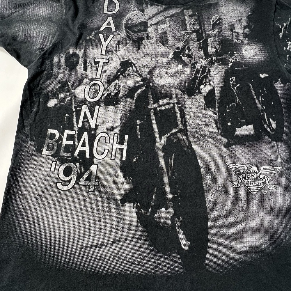 Vintage 3D Emblem 94' Daytona Beach Bike Week All Over Print Double Sided SZ XL - Picture 3 of 14